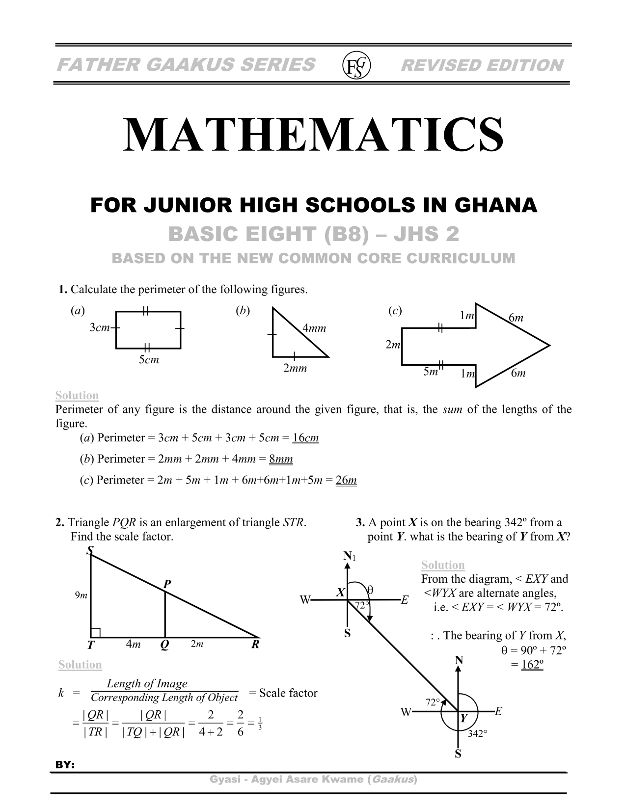 Mathematics for Junior High Schools - Father Gaakus Series (Basic 8)